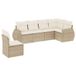 vidaXL 7-delige Loungeset met kussens, polyrattan, beige