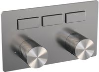 Brauer Brushed Carving - 3 Weg - Inbouwthermostaat - Drukknoppen - In/afbouwdelen - RVS Geborsteld PVD