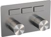 Brauer Brushed Carving - 3 Weg - Inbouwthermostaat - Drukknoppen - In/afbouwdelen - RVS Geborsteld PVD