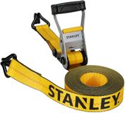 STANLEY S10000J Zwart/Geel 2" x 27" Ratelriem met dubbele J-haken - 1,5 kg veilige werklast/4,5 kg breuksterkte