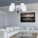 KRIOS Plafonnier design chromé avec abat-jour blanc