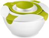 Shenzhen Haorui Industrial Technology Co., Ltd. Bol à salade avec poignées et récipient à vinaigrette, 6,5 litres, plastique, transparent/blanc/vert