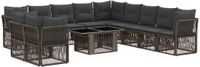 vidaXL Tuinbank - Set - 12 st - Grijs - poly - rattan