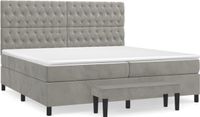 vidaXL Boxspringbed met matras, fluweel, lichtgrijs, 200x200 cm