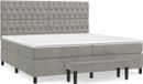 vidaXL Boxspringbed met matras, fluweel, lichtgrijs, 200x200 cm