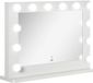 HOMCOM miroir de maquillage en verre, 80x60x20cm, blanc