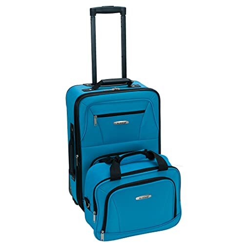 Rockland Fashion Softside Bagageset, Pinkleopard, 51 in, Kofferset