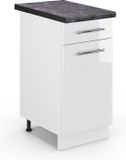 Vicco Fame-Line Keukenonderkast – 40 cm, WB Antraciet Wit Hoogglans
