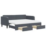 vidaXL Slaapbank Donkergrijs Fluweel 90x190 cm