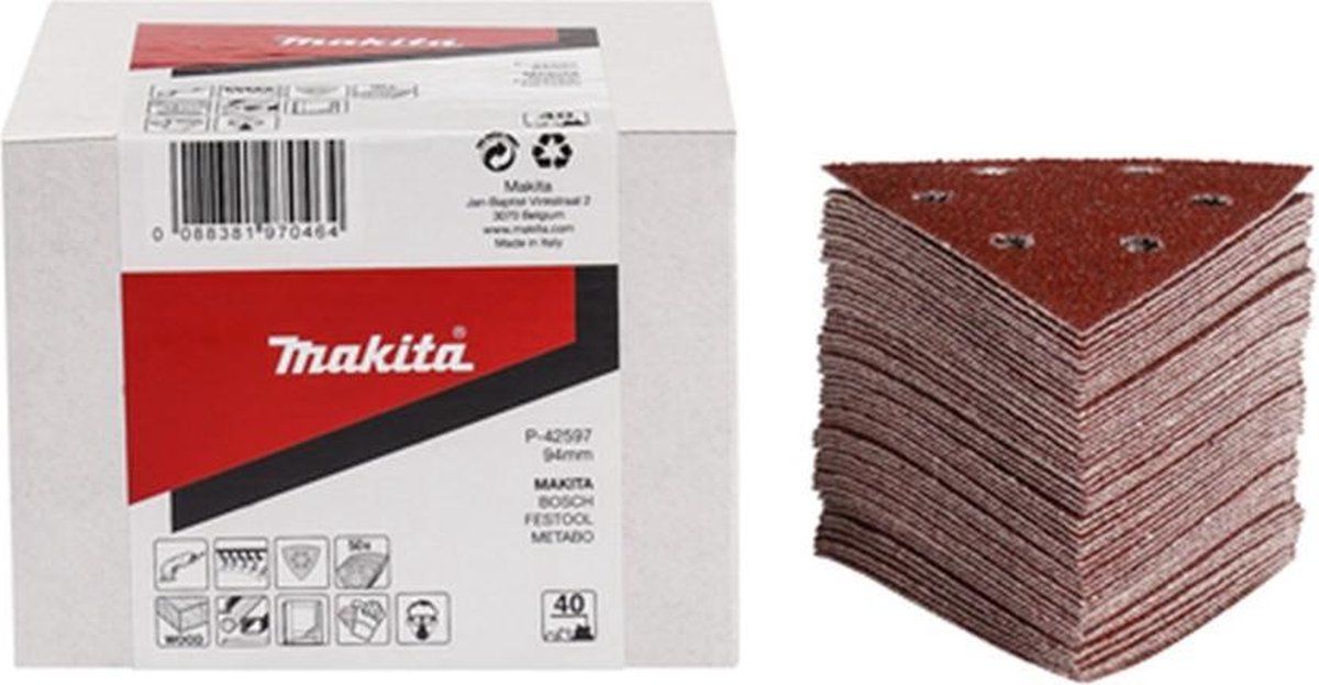 Makita Voordeelverpakking Schuurvel 94 mm red velcro - P-42612