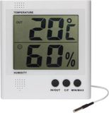 Velleman Digitale thermo-/hygrometer, groot LCD, binnentemperatuur en -vochtigheid, batterij-indicator, geheugenfunctie, vriespunt alarm