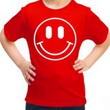 Bellatio Decorations Verkleed shirt meisjes - Smile / Emoticon - rood - carnaval - feestkleding voor kinderen 146/152