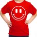Bellatio Decorations Verkleed shirt meisjes - Smile / Emoticon - rood - carnaval - feestkleding voor kinderen 146/152