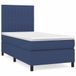 vidaXL Boxspringbed met matras, blauw, 200x200 cm, gestoffeerd