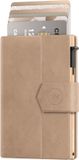 Prowallet Plus - Beige - Pasjeshouder voor 8 pasjes, briefgeld en muntgeld - Uitschuifbaar - RFID Creditcardhouder - Kaarthouder Portemonnee, Premium Pashouder voor Mannen - Aluminium, Kunstleer - Incl. Luxe Cadeaubox
