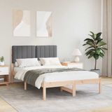 vidaXL Bedframe met Gevoerde Hoofdbord Donkergrijs 120 x 190 cm