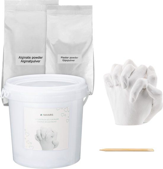 Navaris 3D gipsafdruk voor 1-2 handen - Bodycasting set - Wit