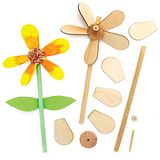 Baker Ross Bloemen Houten Windmolensets - Pakket van 5