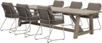 AVH-Collectie Taranto Ravello dining tuinset 250x100xH76 cm 7 delig rope acacia