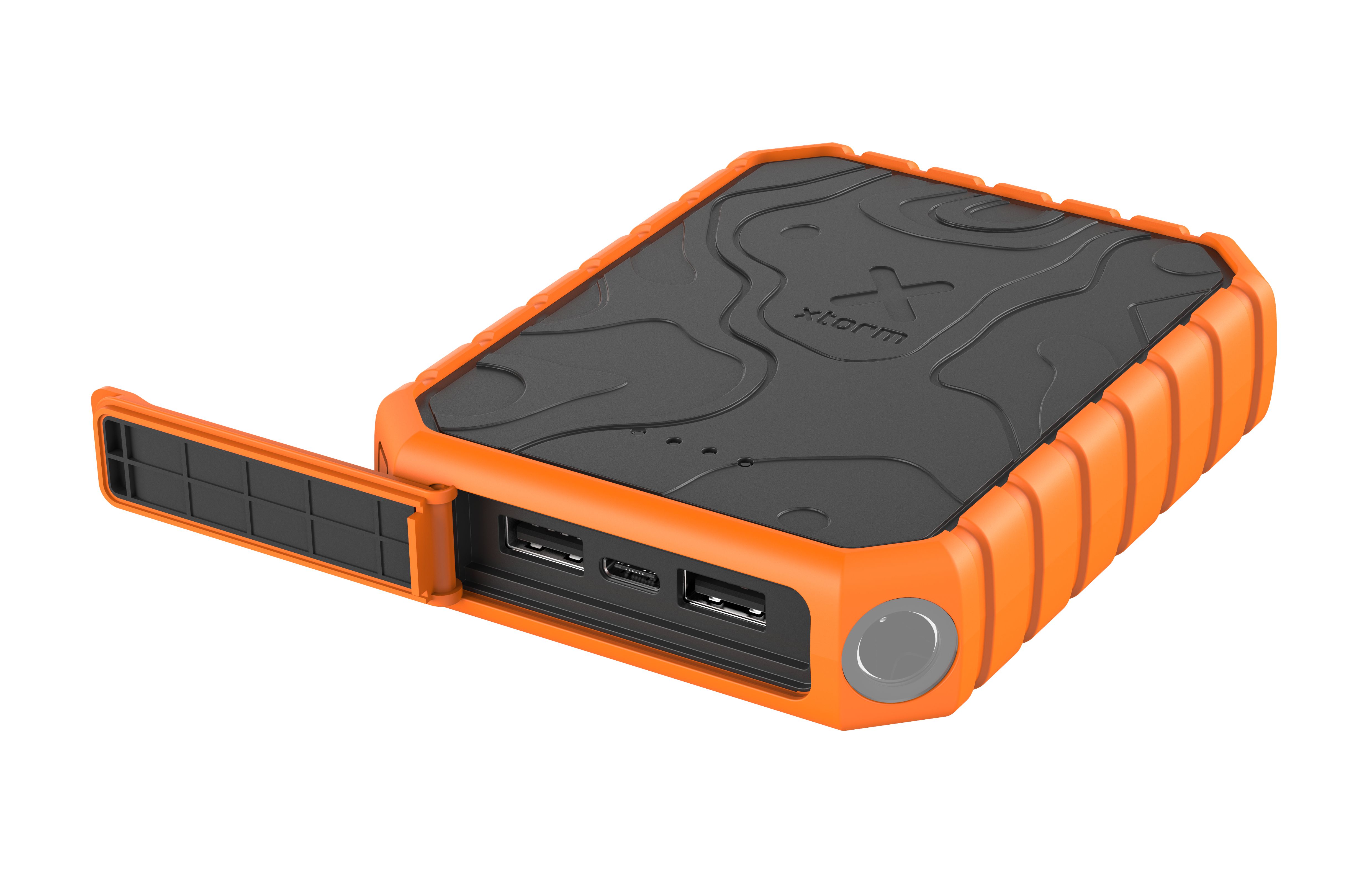 Xtorm Rugged Power Bank 10.000 mAh - Black/Orange - IP65 - 20W PD - Quick Charge 3.0 - 3 Outputs - USB-C