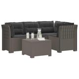 vidaXL 4-Zitter Tuin Sofa met Kussens Rattan Look PP Lichtgrijs