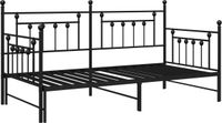 vidaXL Bedframe voor een daybed zwart 90 x 190 cm staal