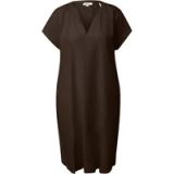s.Oliver Robe mi-longue en lin mélangé avec poches fendues pour femmes
