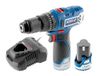 DEDRA MAUS gereedschapset met 12V accuboormachine/schroefmachine 7331, 45 Nm, met slagfunctie, 2 Ah accu 7320 en 12V snellader 7302
