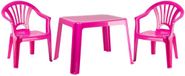 PLASTICFORTE Tuinstoelen en tafel set voor kinderen - Kunststof - Roze - 2 stoelen - Vierkante tafel