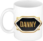 Bellatio Decorations Naam cadeau mok - heren - Danny - gouden embleem - 300 ml