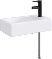 vidaXL Lavabo de salle de bain avec robinet et évacuation noir mat