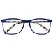 Opulize Arc Leesbril Blauw Patroon Armen Mannen Vrouwen Scharnieren Met Veer R66-3 +2,50