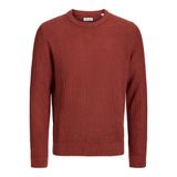JACK & JONES regular fit gebreide trui - fired brick