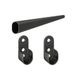 MS Beschläge Barre de penderie noire ovale 30x15mm barre de penderie support mural barre de penderie barre de penderie barre de penderie support de barre de penderie barre en acier (avec support mural, 1,00 mètre)