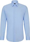 Hugo Boss BOSS Hank-s slim fit overhemd - structuur - blauw - Strijkvriendelijk - Boordmaat: 41
