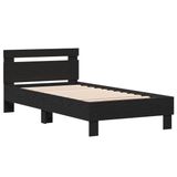 vidaXL - Bedframe - Zwart - Eiken - 193 x 95 x 88 cm - Bewerkt hout