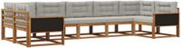 vidaXL - Hoek loungeset - 7 zitplekken - Naturel en lichtgrijs - Acacia hout