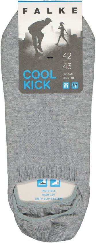 FALKE Cool Kick onzichtbaar effen functioneel materiaal footies unisex grijs - maat 42-43