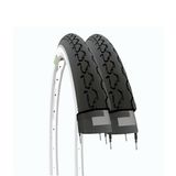 ECOVELO 2 banden 24 x 1 3/8 (37-540) voor stadsfiets meisjes | racebanden wit zwart rubber fiets