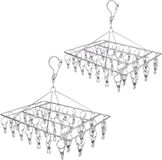 Sèche-chaussettes en acier inoxydable - Lot de 2 pièces avec 30 et 36 clips