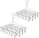 Sèche-chaussettes en acier inoxydable - Lot de 2 pièces avec 30 et 36 clips