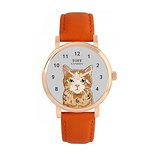 Toff London Ginger Tabby Cat-horloge