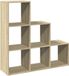 vidaXL Kamerscherm / Boekenkast 3-laags 99x29x99 cm Hout Sonoma Eiken