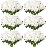 VEVOR Kunstrozen Wit 120 Stuks Kunstbloemen Neproos