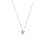Lucardi Dames Zilveren ketting hanger hart met zirkonia voor dames - Ketting - 925 Zilver - Zilverkleurig - 48 cm