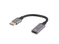 Lanberg AD-DP-HD-04 câble adaptateur vidéo 0,2 m DisplayPort HDMI Argent, Noir