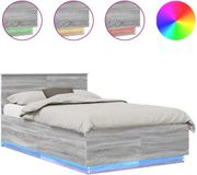 vidaXL Bedframe met hoofdeinde Grijs Sonoma 135 x 190 cm Bewerkt hout