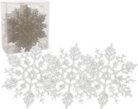Decoris Kersthangers - 24x stuks - sneeuwvlokken - 12ST - wit - 10 cm
