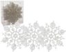 Decoris Kersthangers - 24x stuks - sneeuwvlokken - 12ST - wit - 10 cm