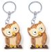 Merkloos / Sans marque Cornelissen Natierliche Geschenke Gmbh Sleutelhanger houten uil - 2x - 5 cm